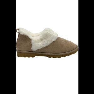Isaac Mizrahi Live! Microsuede Bootie Slippers with Faux Fur Camel - Medium